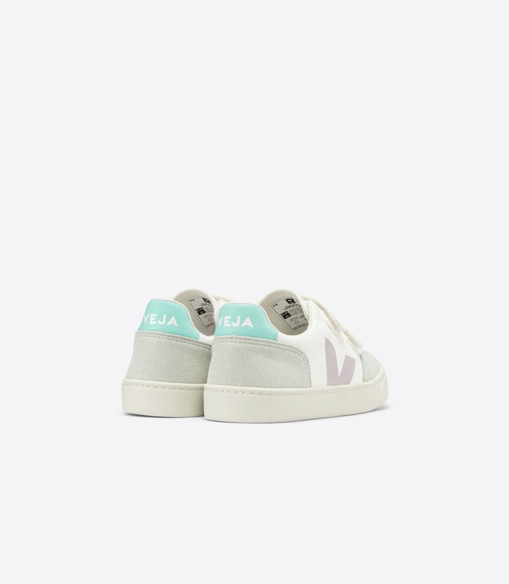 Veja Sneakers Copii - V-12 Velcro Chromefree - Albi - 0359742-NC